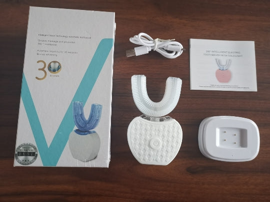 360° Elektrische Zahnbürste – USB, IPX7, Aufhellungs-Licht